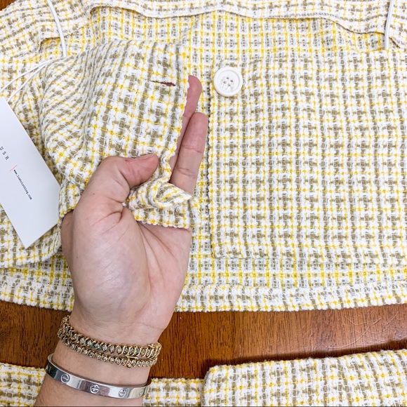 **SOLD** NWT Lush Brand Yellow Tweed Skirt Set - Picture 6 of 8